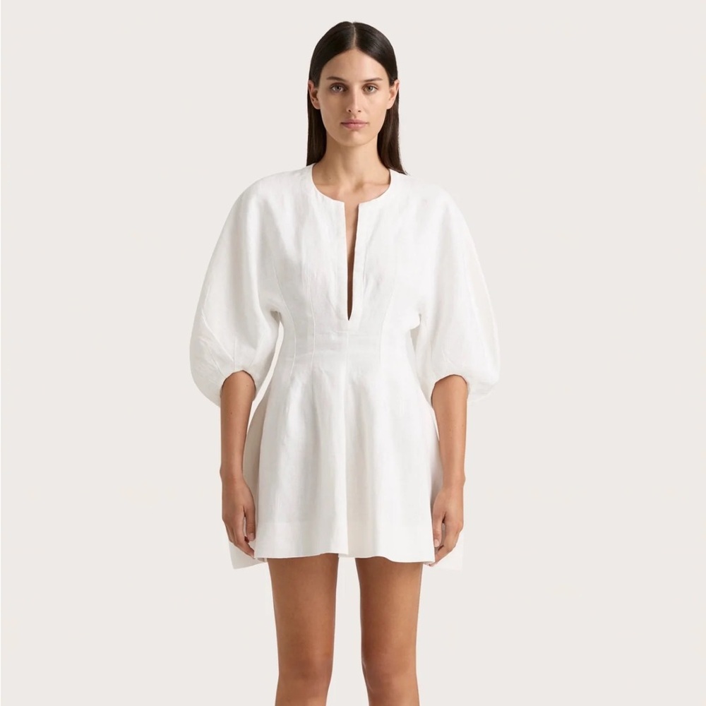 TAGS ON unworn Faithfull Soleil white mini dress